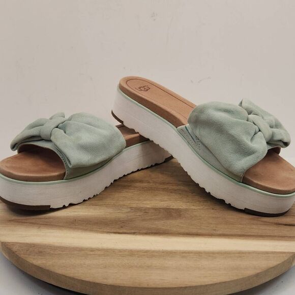 UGG Mint Green Bow Slide Sandals - Picture 6 of 8
